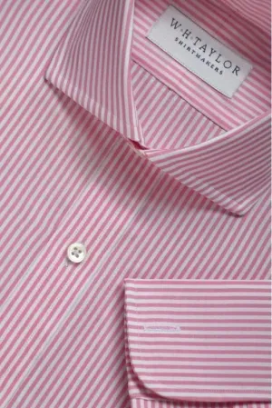 Pink Bengal Stripe Poplin Ladies Bespoke Shirt