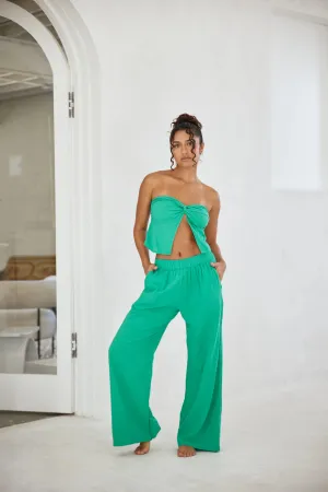 "The Long Branch" Green Flare Pants