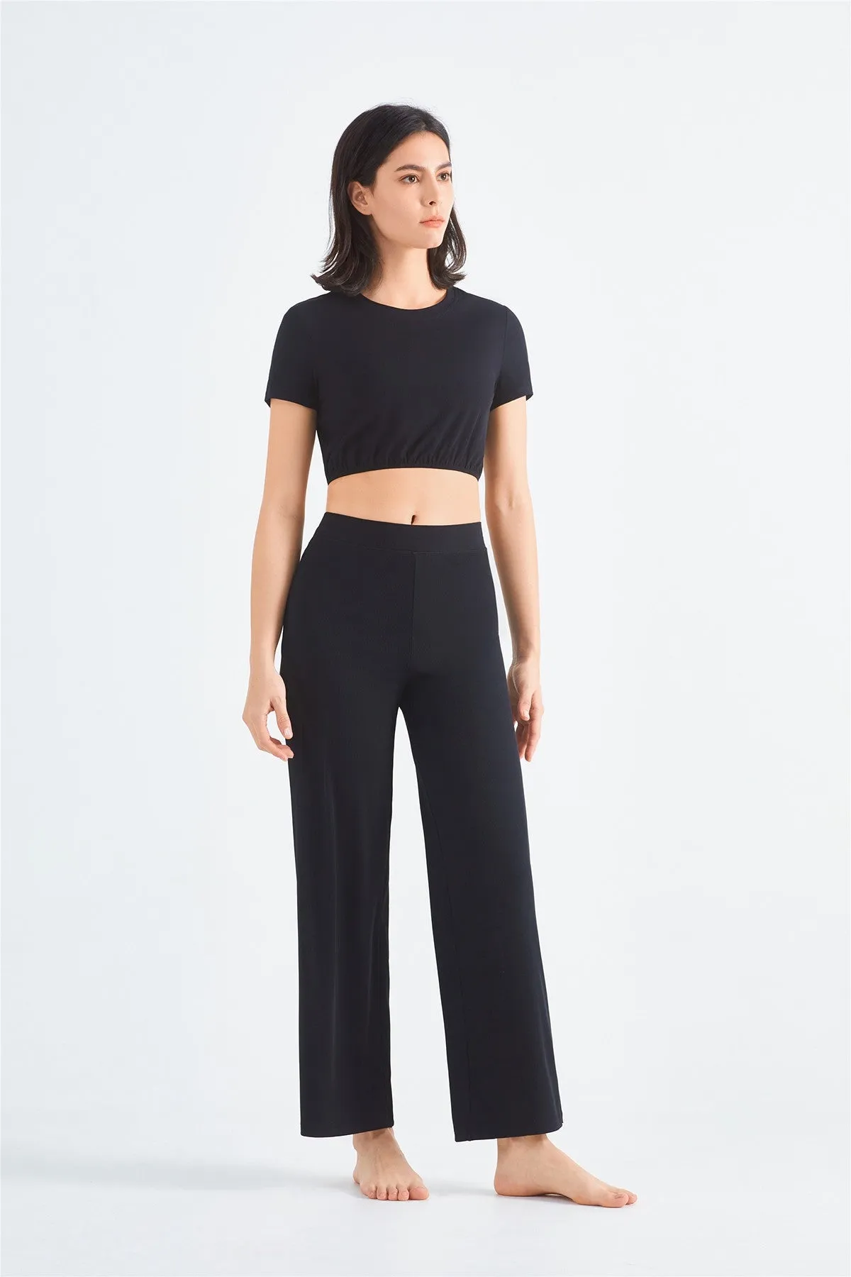 Ribbed Short Sleeve Tops UPF50 