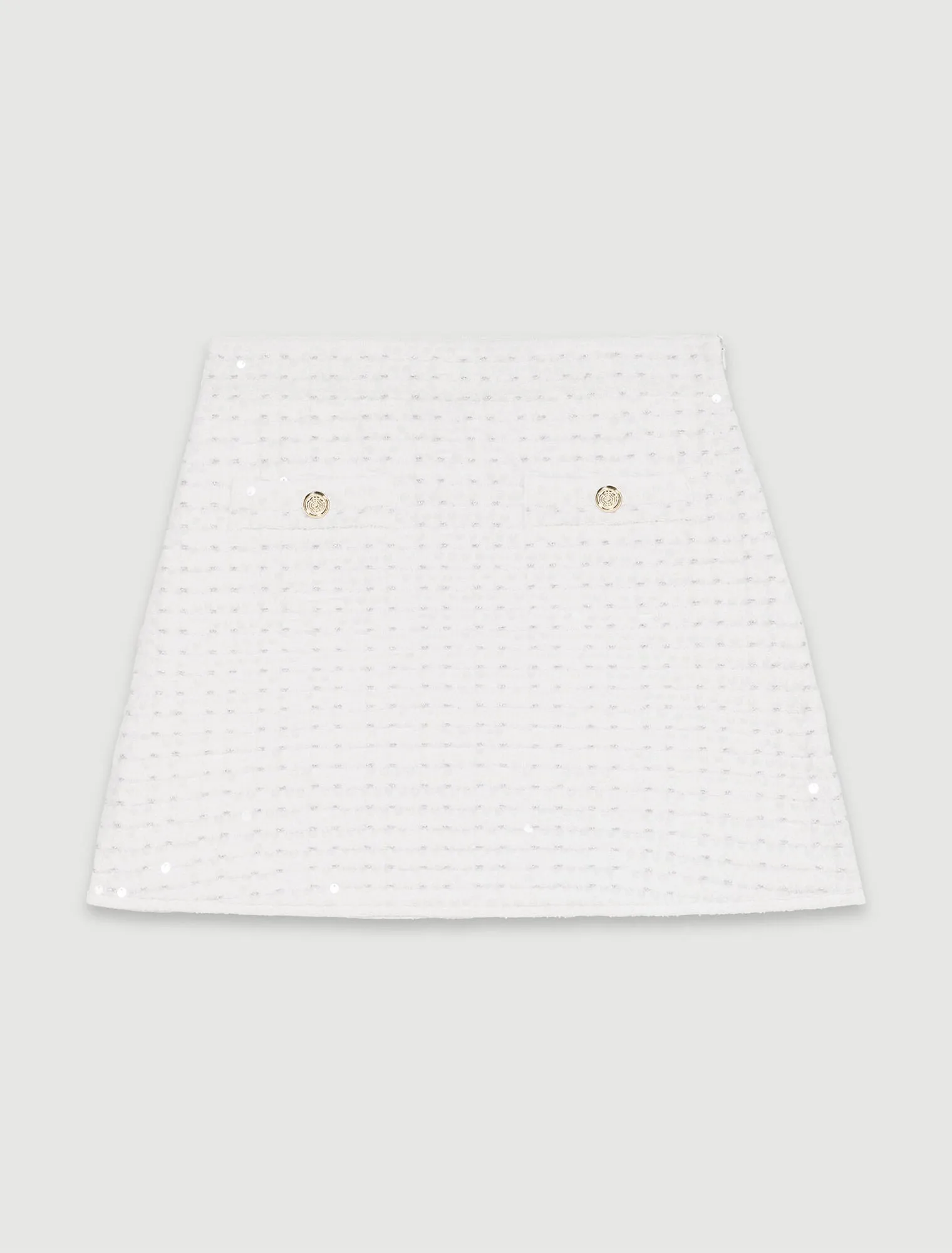 Short sequinned knit skirt