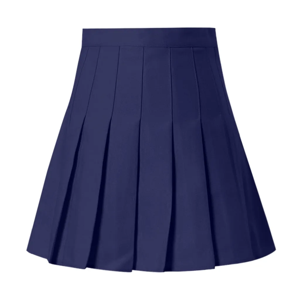 Skirt Solid Color High Waist - Mini Skirts