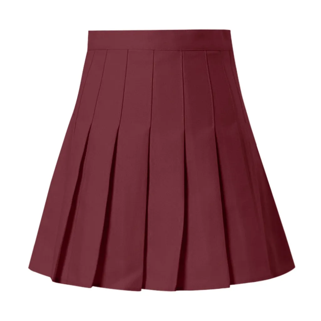 Skirt Solid Color High Waist - Mini Skirts