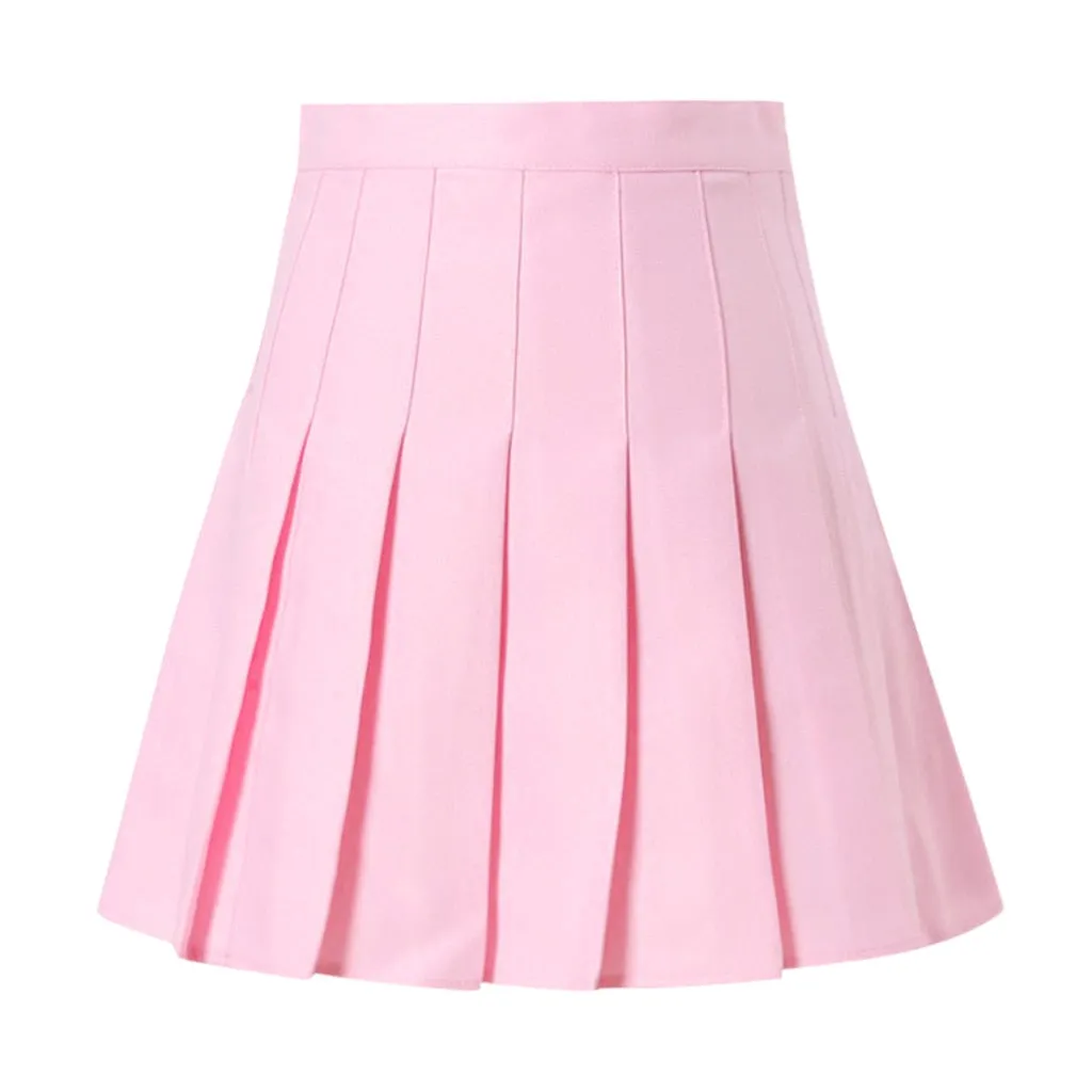 Skirt Solid Color High Waist - Mini Skirts