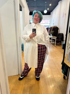 The Culloden Trousers - Red & Blue Flannelette Plus Size Loungewear