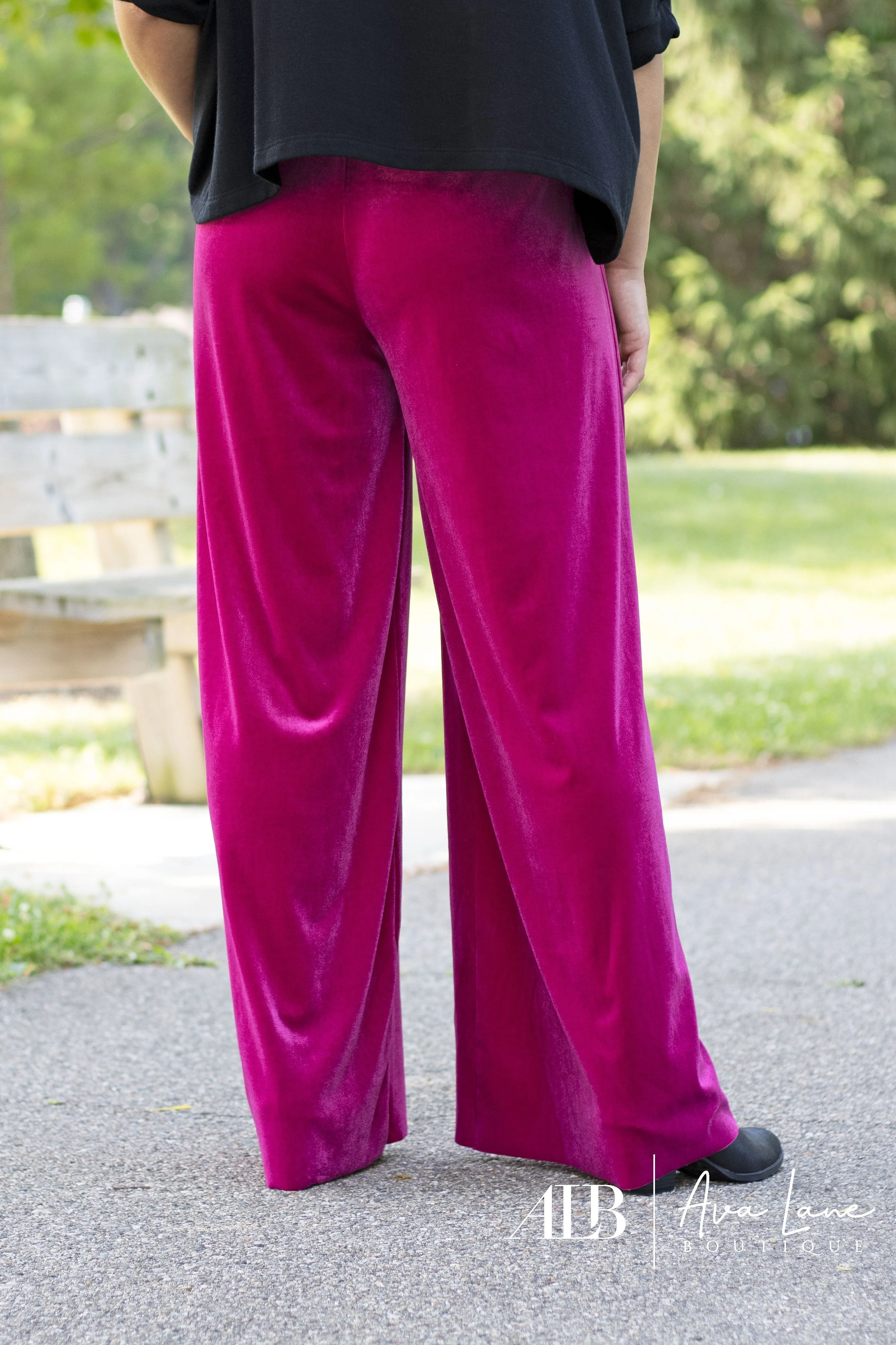 Velvet Shine Wide Leg Pants