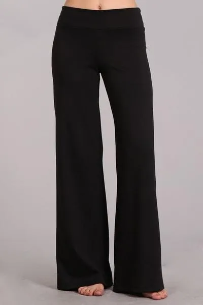 Wide Leg Ponte Pants in Black