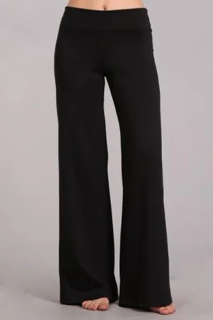 Wide Leg Ponte Pants in Black