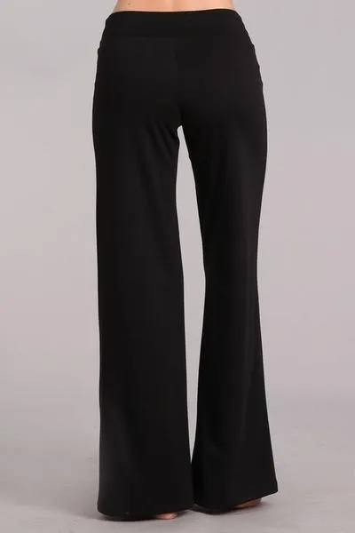Wide Leg Ponte Pants in Black