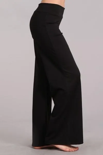 Wide Leg Ponte Pants in Black