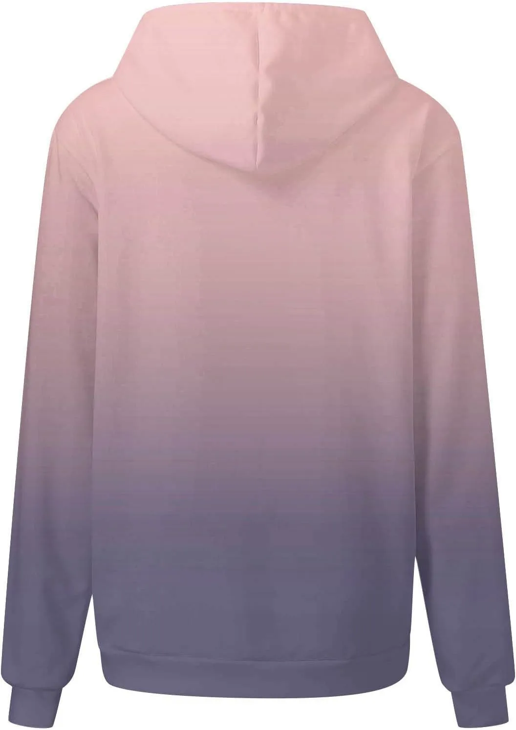 Womens Oversized Hoodies Gradient Letter Print Long Sleeve Drawstring Pullover Sweatshirt with Pockets Fall Clothes