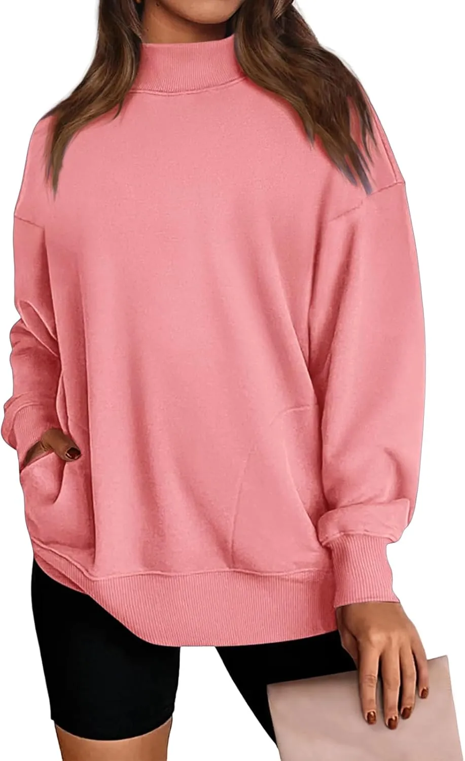 Womens Oversized Sweatshirts Casual Solid Tops Crew Neck Loose Pullover Sweaters Comfy Fashion Fall 2024 Clothes