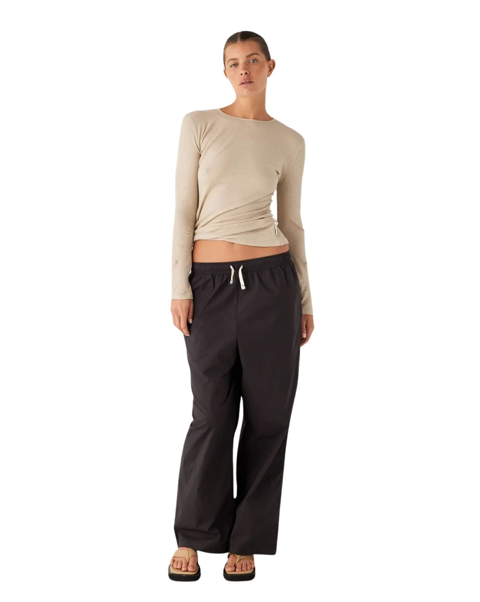 Womens Rib Hemp Jersey Long Sleeve Top