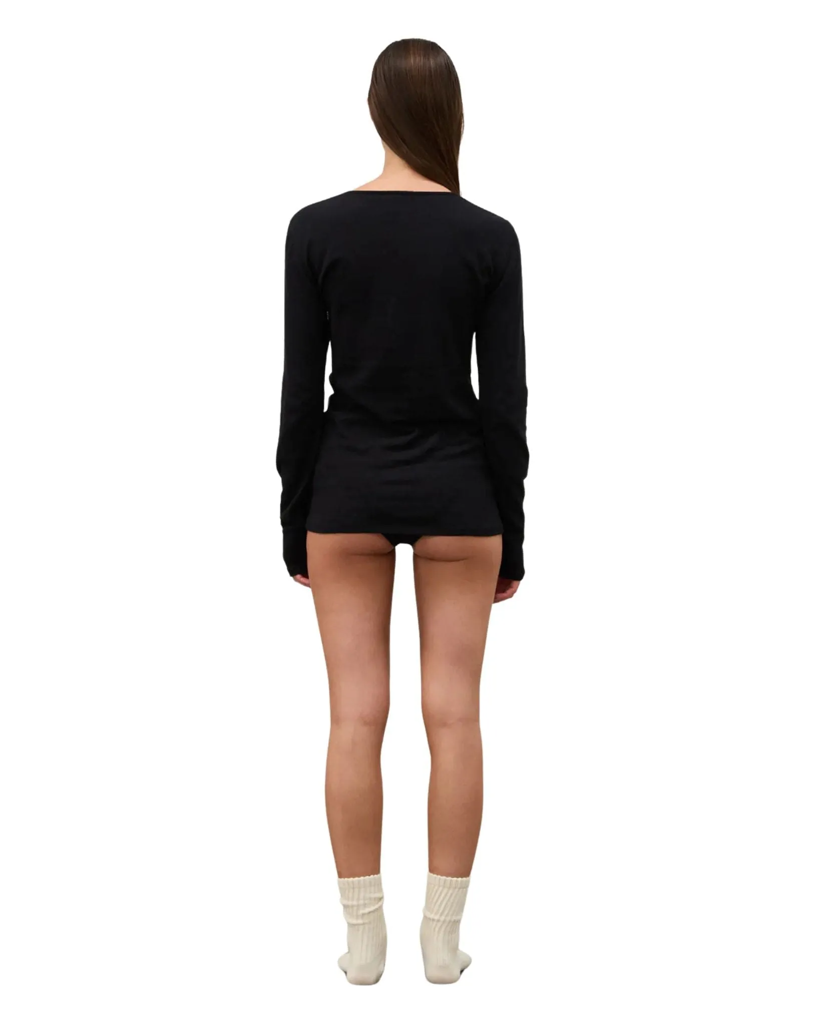 Womens Rib Hemp Jersey Long Sleeve Top