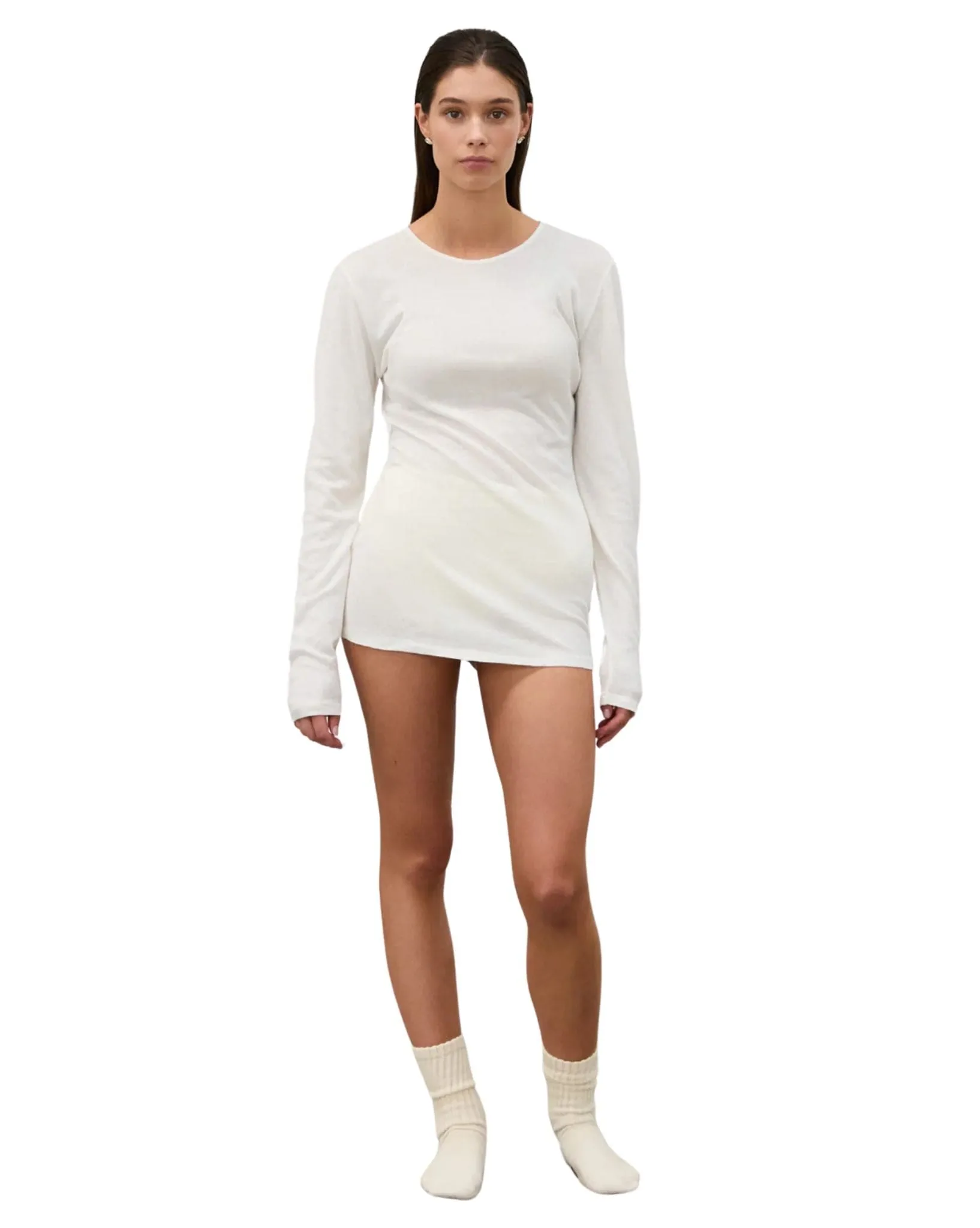 Womens Rib Hemp Jersey Long Sleeve Top