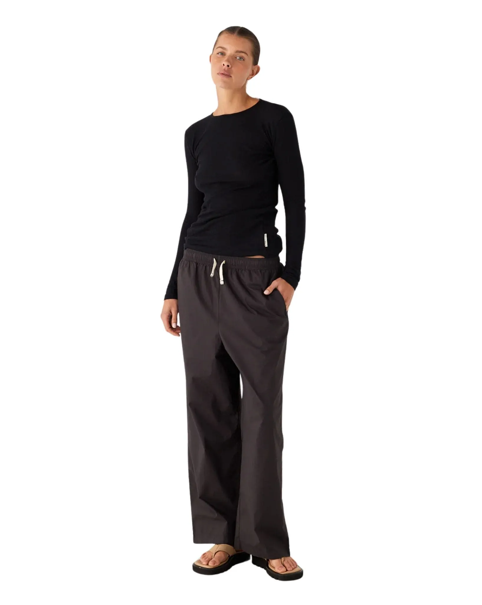 Womens Rib Hemp Jersey Long Sleeve Top
