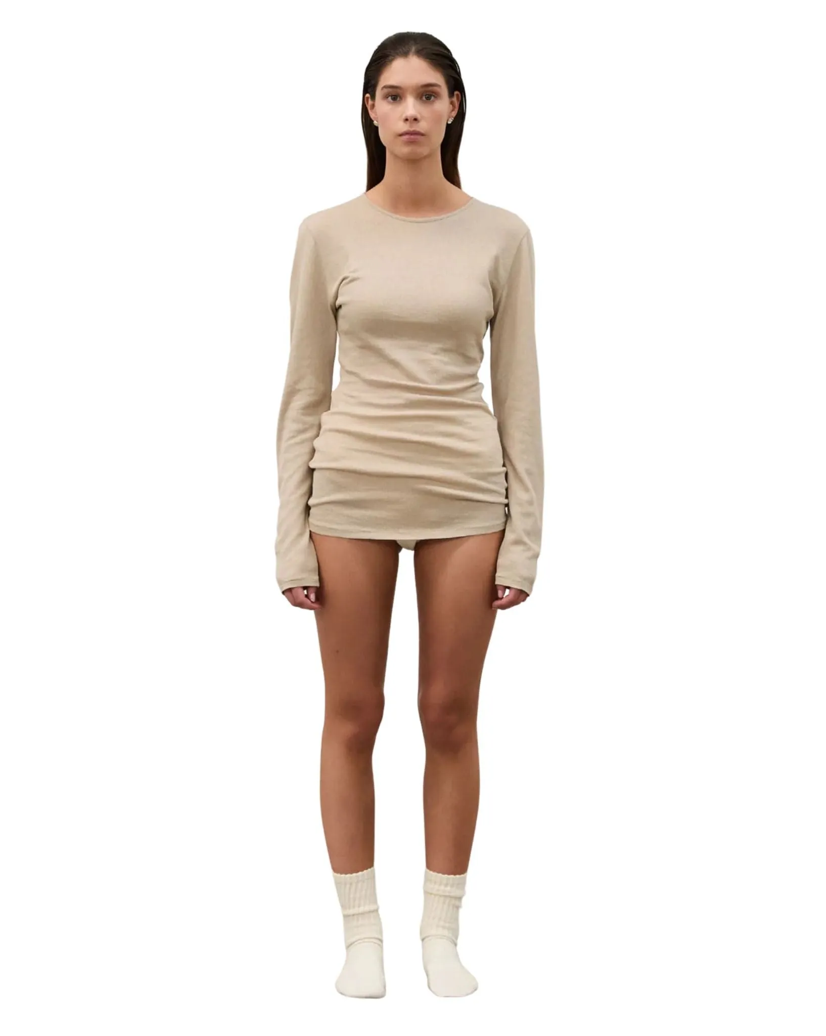 Womens Rib Hemp Jersey Long Sleeve Top