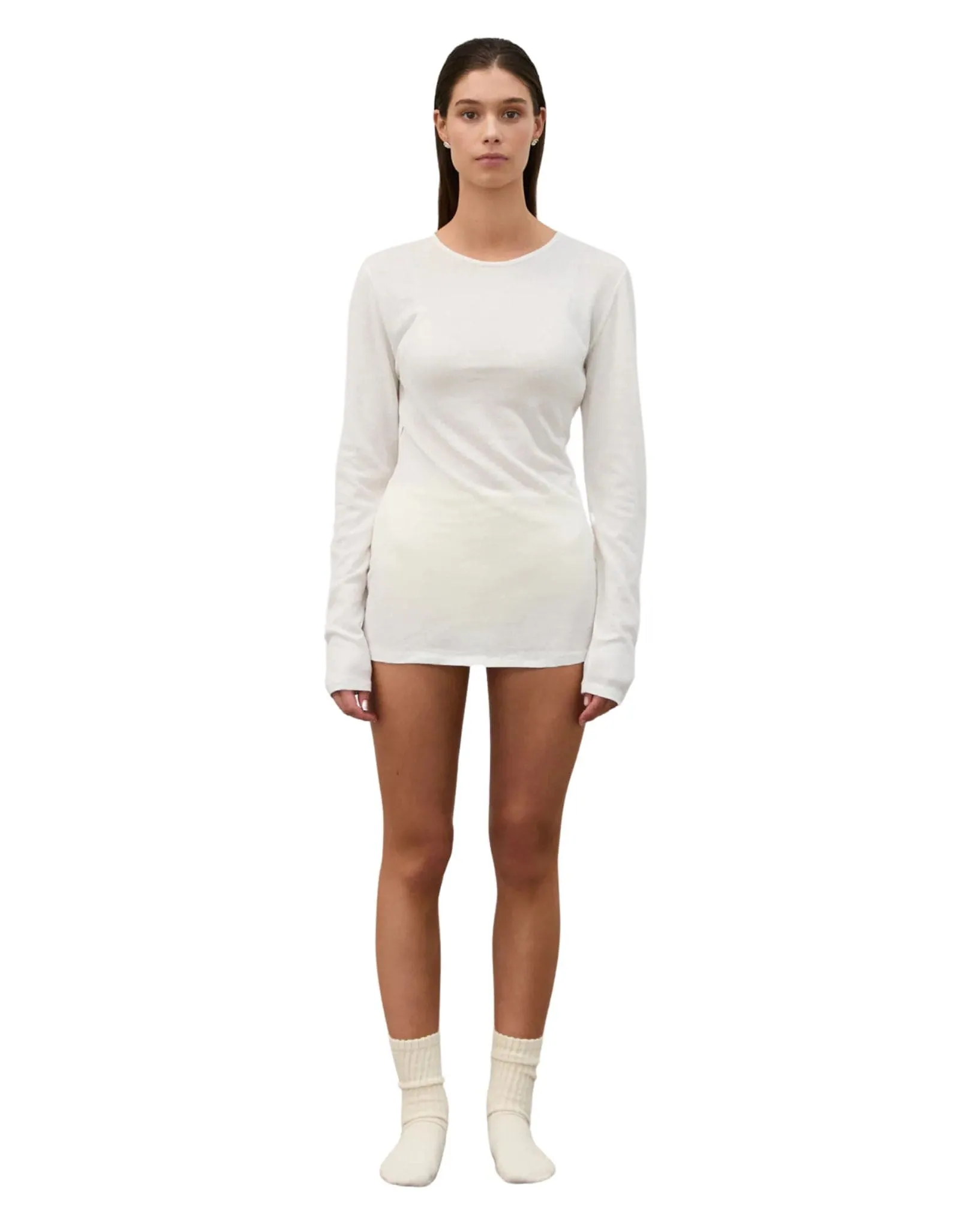 Womens Rib Hemp Jersey Long Sleeve Top