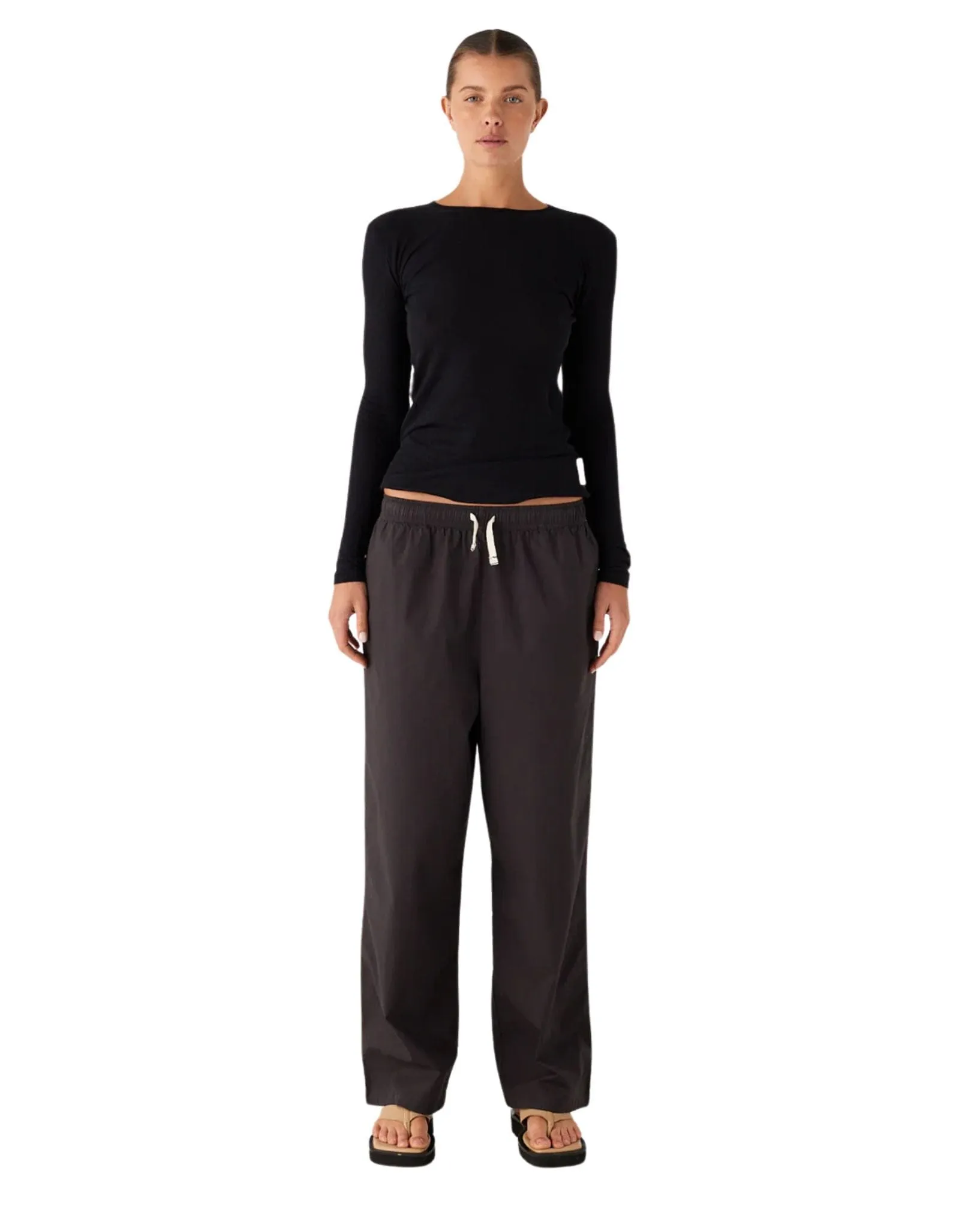 Womens Rib Hemp Jersey Long Sleeve Top