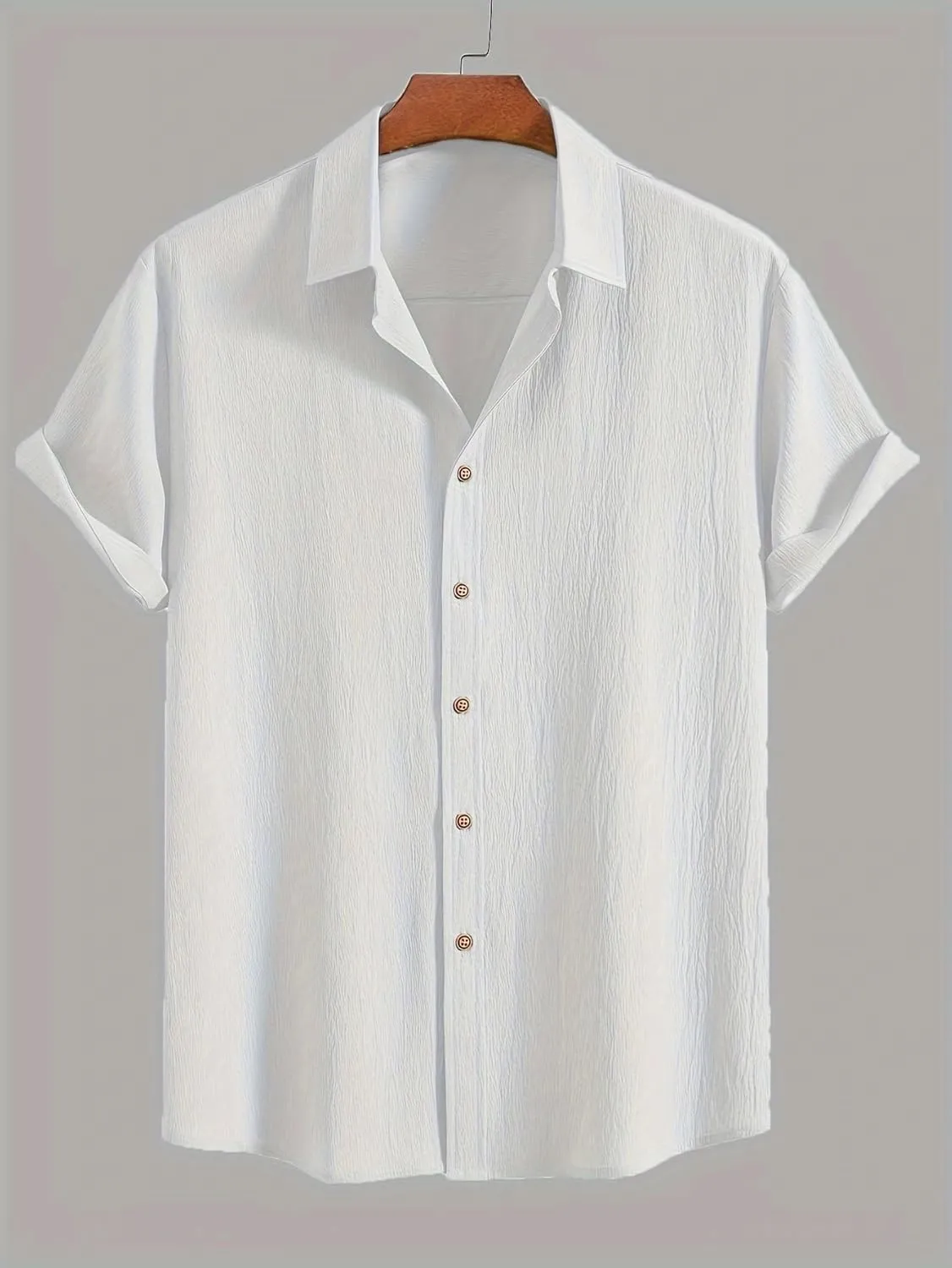 ZAFUL Men's Wrinkle Textured Button Down Shirts Short Sleeves Casual Summer Beach Shirt Hawaiian Shirts